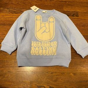 Rolling Stones Let’s keep rolling toddler crewneck sweater sz 4T,7Y